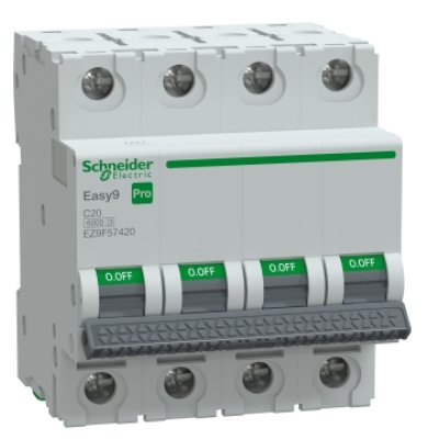 Întreruptor automat Schneider Easy9 Pro 4P 20A, curbă C