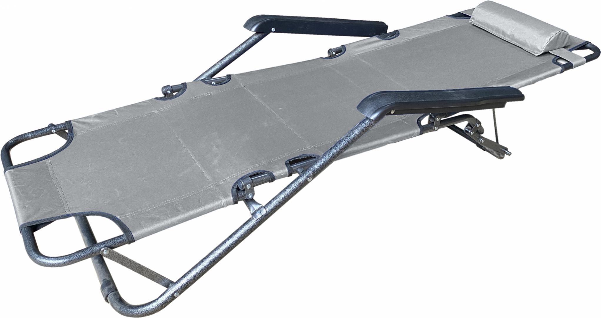 Sezlong Grădină Gri 153x60x79cm - Relaxare Perfectă în Aer Liber - imagine 2