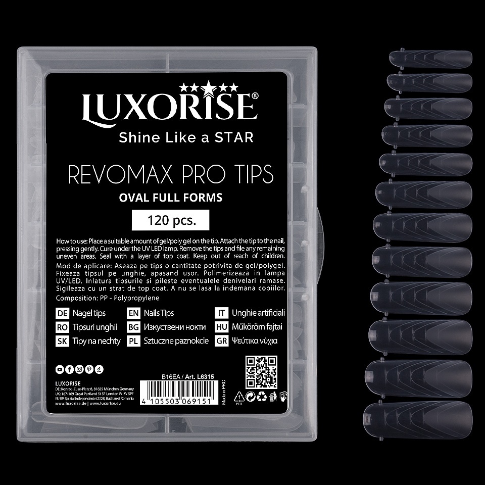 Tipsuri Reutilizabile Luxorise Oval, 120 Buc - imagine 2