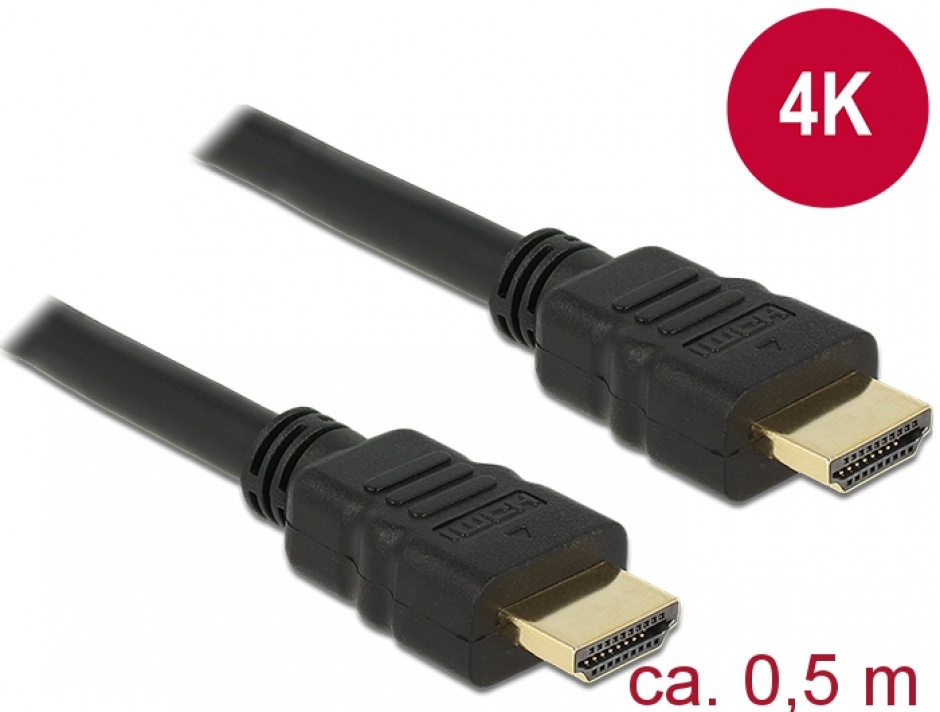 Cablu HDMI 4K Delock 0.5m cu Ethernet