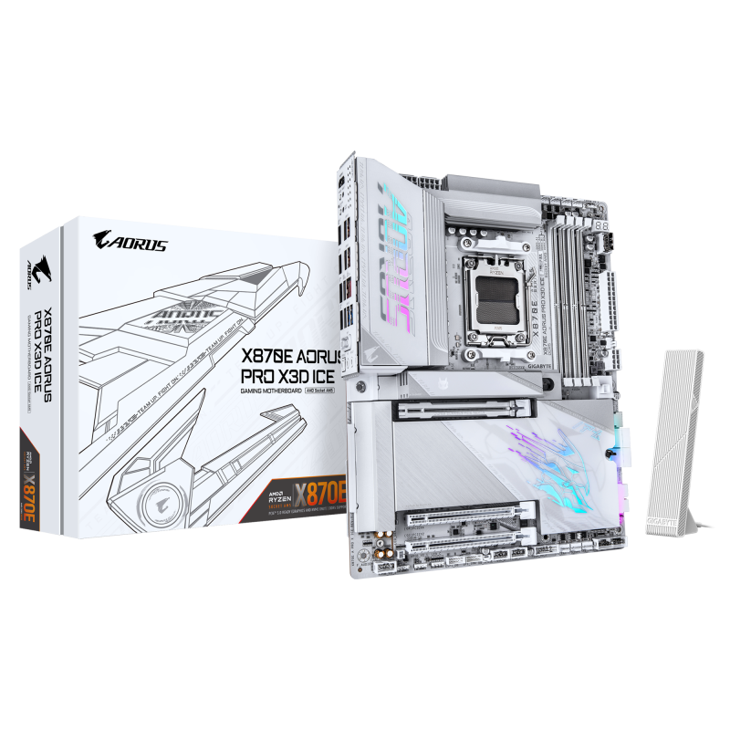 Placă de bază Gigabyte X870E A PRO X ICE AM5 | WiFi 7 PCIe 5.0