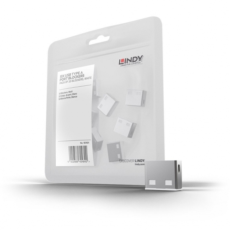 USB Port Blocker Alb, 10 buc, Lindy L40464