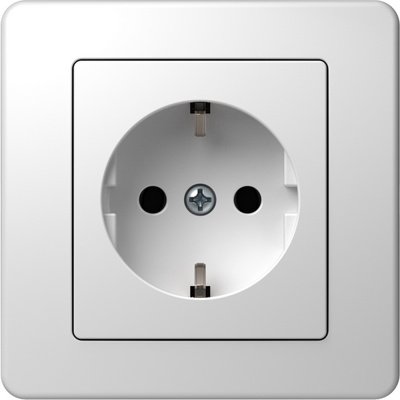Priză SCHUKO 1P 16A Alb TEM Ekonomik