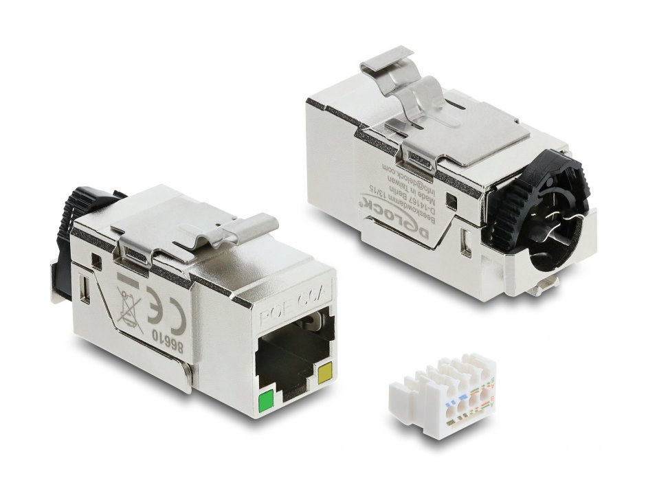 Modul Keystone RJ45 Cat.6A STP cu LED PoE Delock 86610