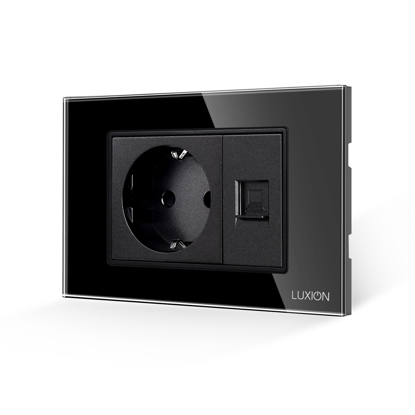 Priza Schuko + Priza Internet cu Rama Sticla LUXION 3M - imagine 5