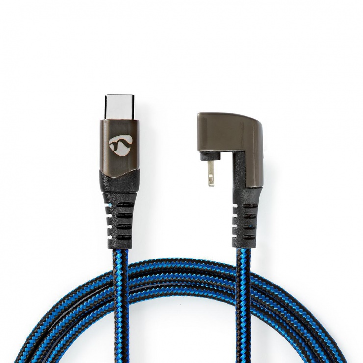Cablu Lightning 180° MFi 1m Nedis
