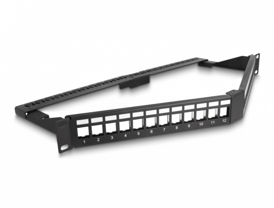 Patch Panel 19" 1U Unghi 24x Keystone Delock