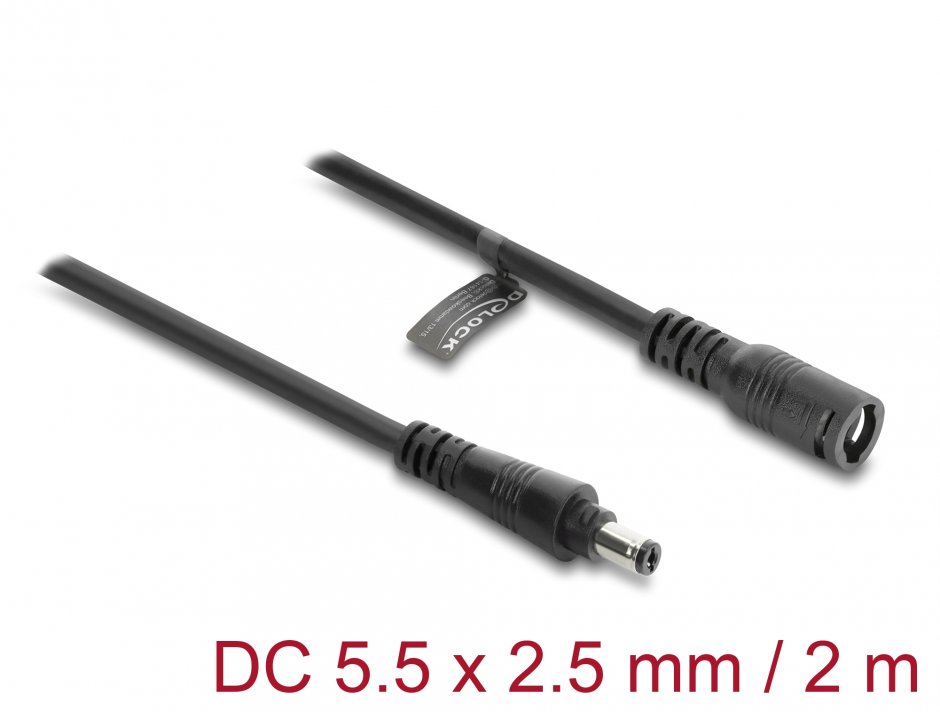 Cablu prelungitor DC Delock 67393 2m cu blocare baionetă
