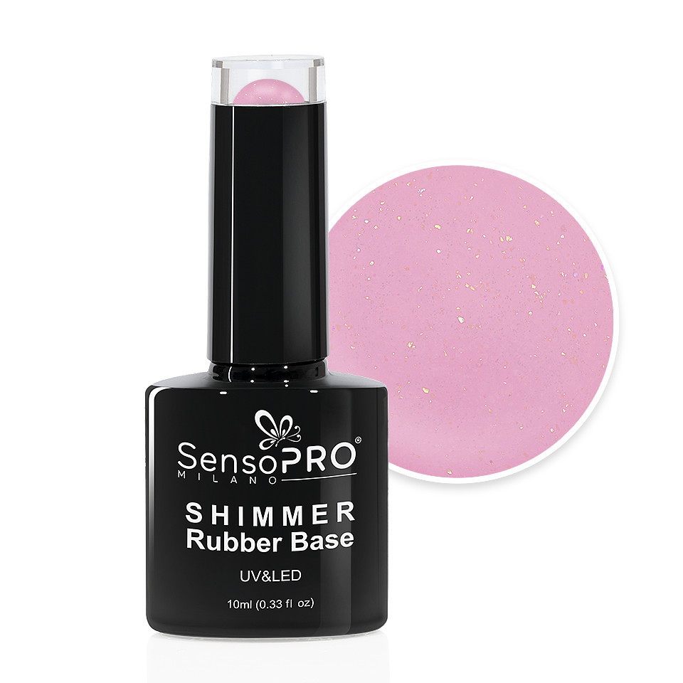 Shimmer Rubber Base SensoPRO #21 Glimmer Pink 10ml