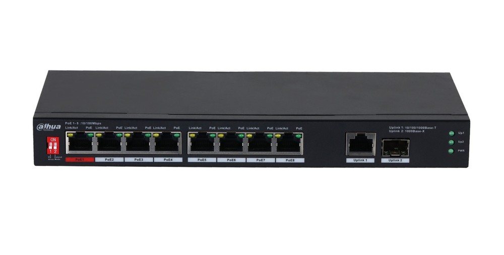 Switch PoE Dahua 8 Porturi, 96W, Unmanaged