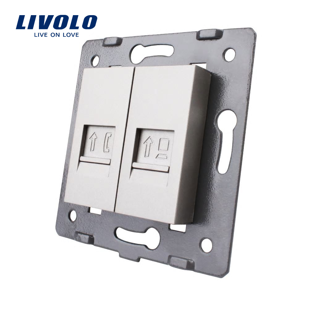 Priza Dublă Telefon + Internet Livolo, Cat6 - imagine 10
