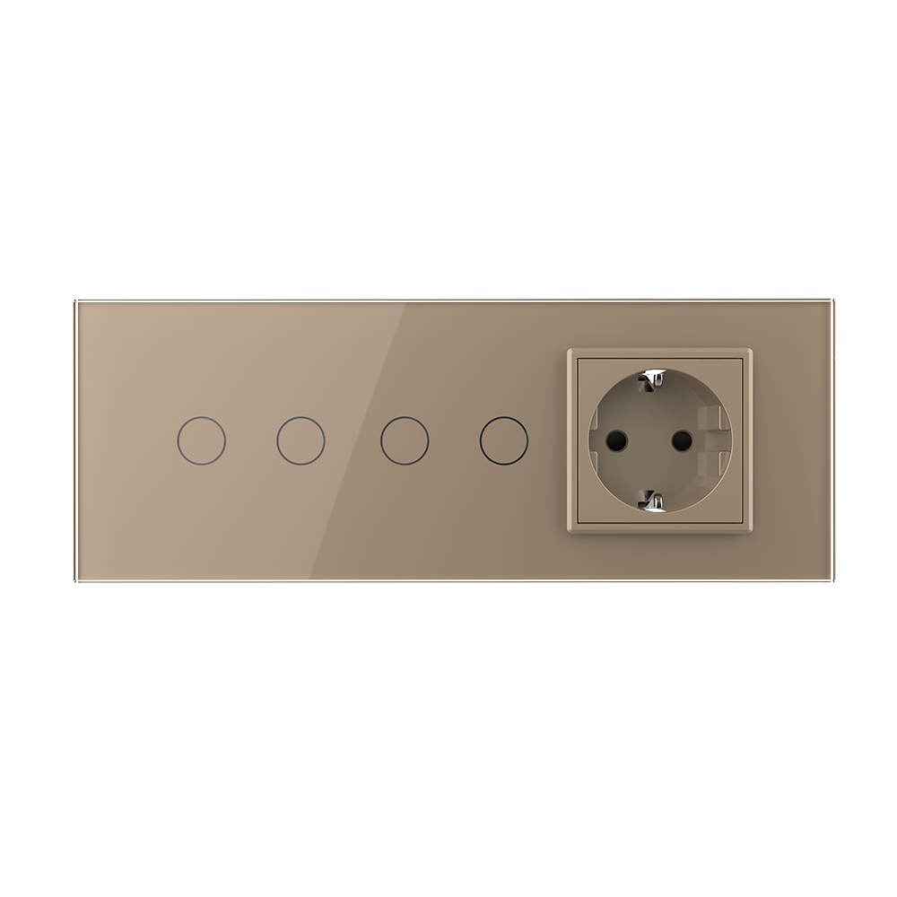 Intrerupator Dublu + Dublu + Priza LIVOLO, Sticla - imagine 10