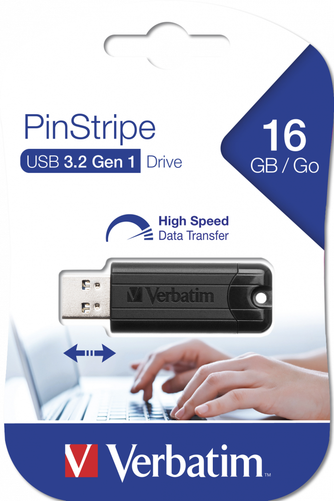 MEMORIE USB VERBATIM PINSTRIPE 16GB NEGRU USB 3.0"49316" (TIMBRU VERDE 0.03 LEI) - imagine 4