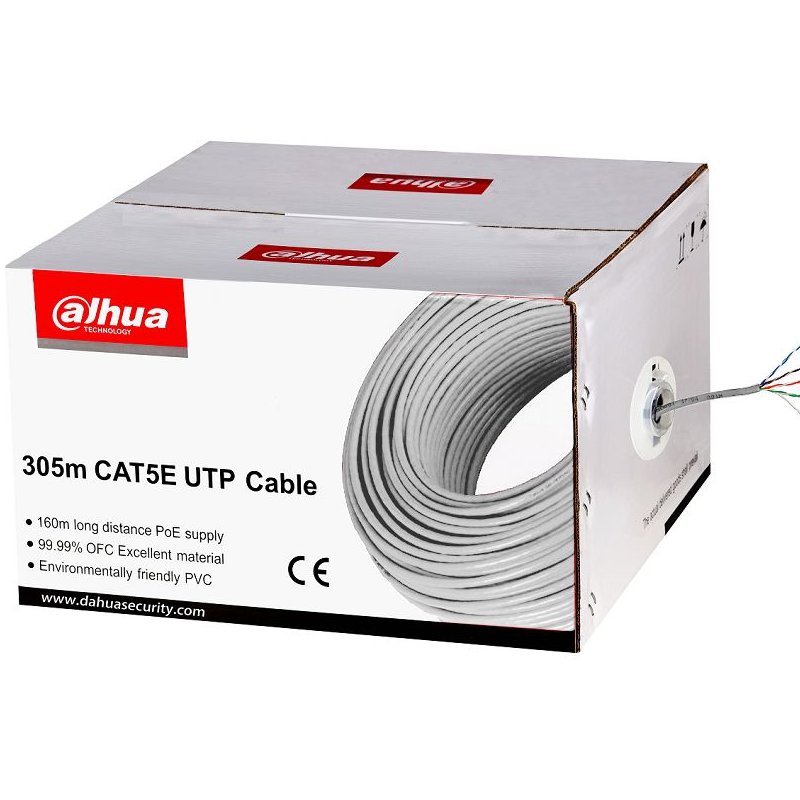 Cablu UTP Dahua PFM920I-5EUN 305m, PoE max 160m, cupru OFC
