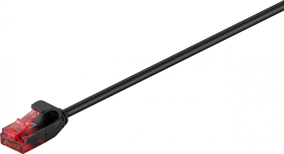 Cablu RJ45 Slim Cat.6 2m Goobay Negru
