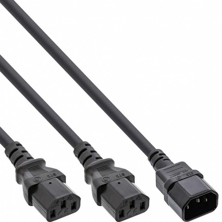 Cablu prelungitor Y Inline C14 la 2xC13 3m