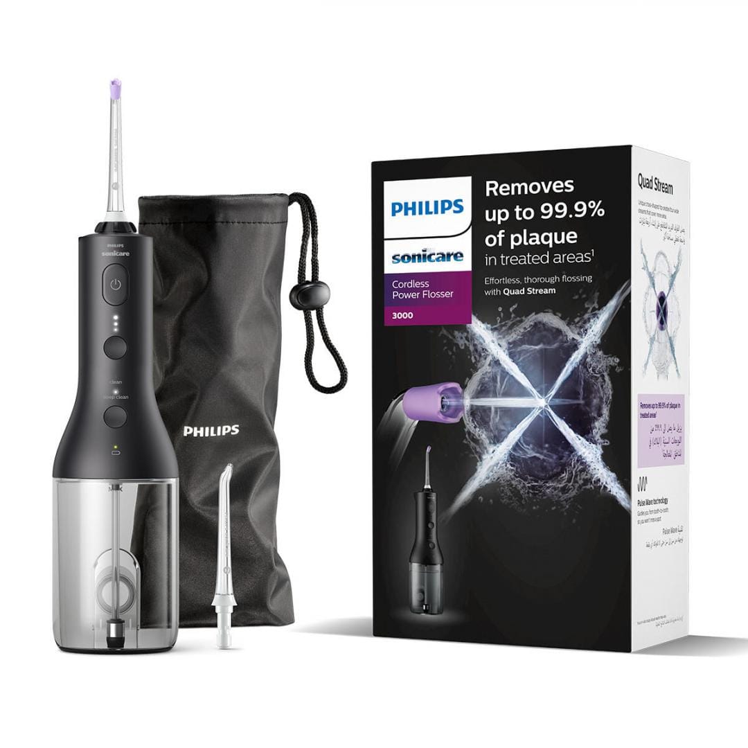 Irigator Bucal Philips Sonicare Flosser 3000 QuadStream Negru - imagine 2