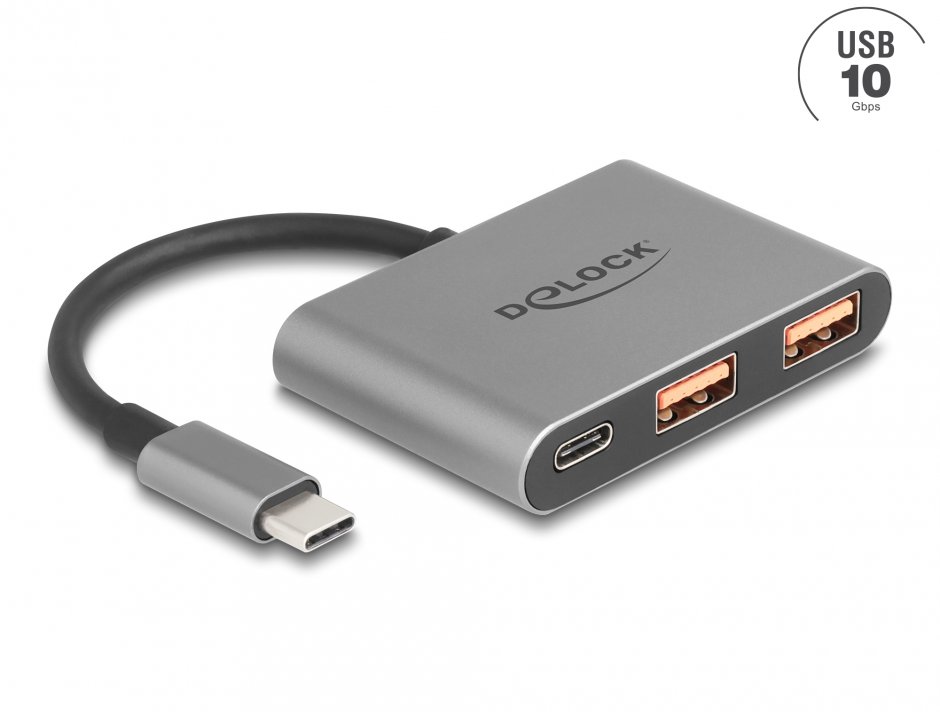 Hub USB 3.2 Delock Type-C la 3 Porturi, 10Gbps