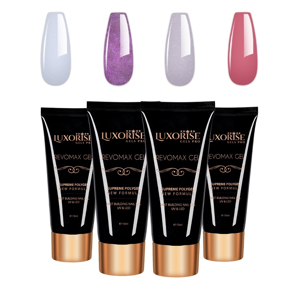 Set 4 Polygel REVOMAX LUXORISE, Brilliance Nails 04 | Kitunghii