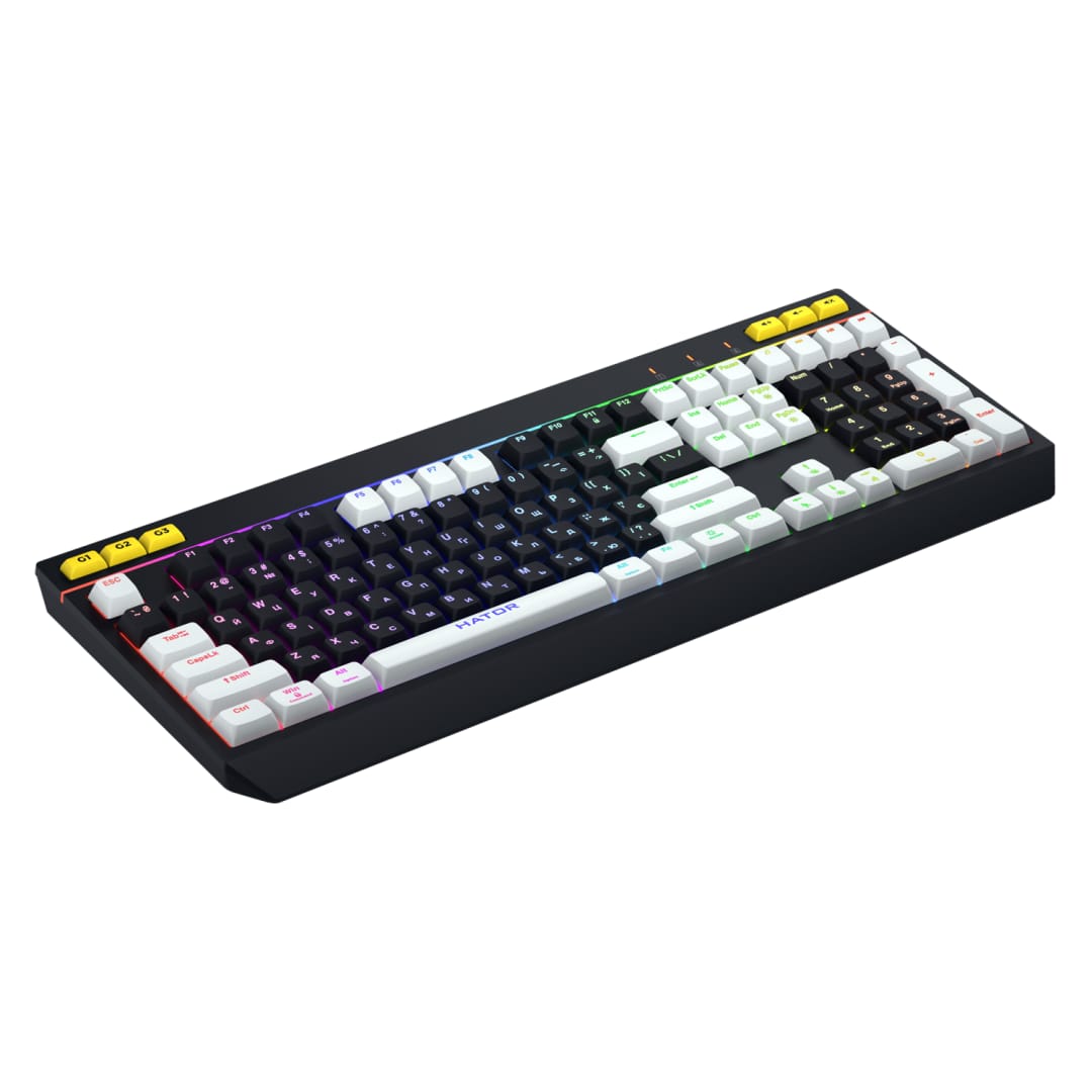 Tastatura Gaming Hator Icefall RGB, USB, 1000Hz - Alb-Negru - imagine 4