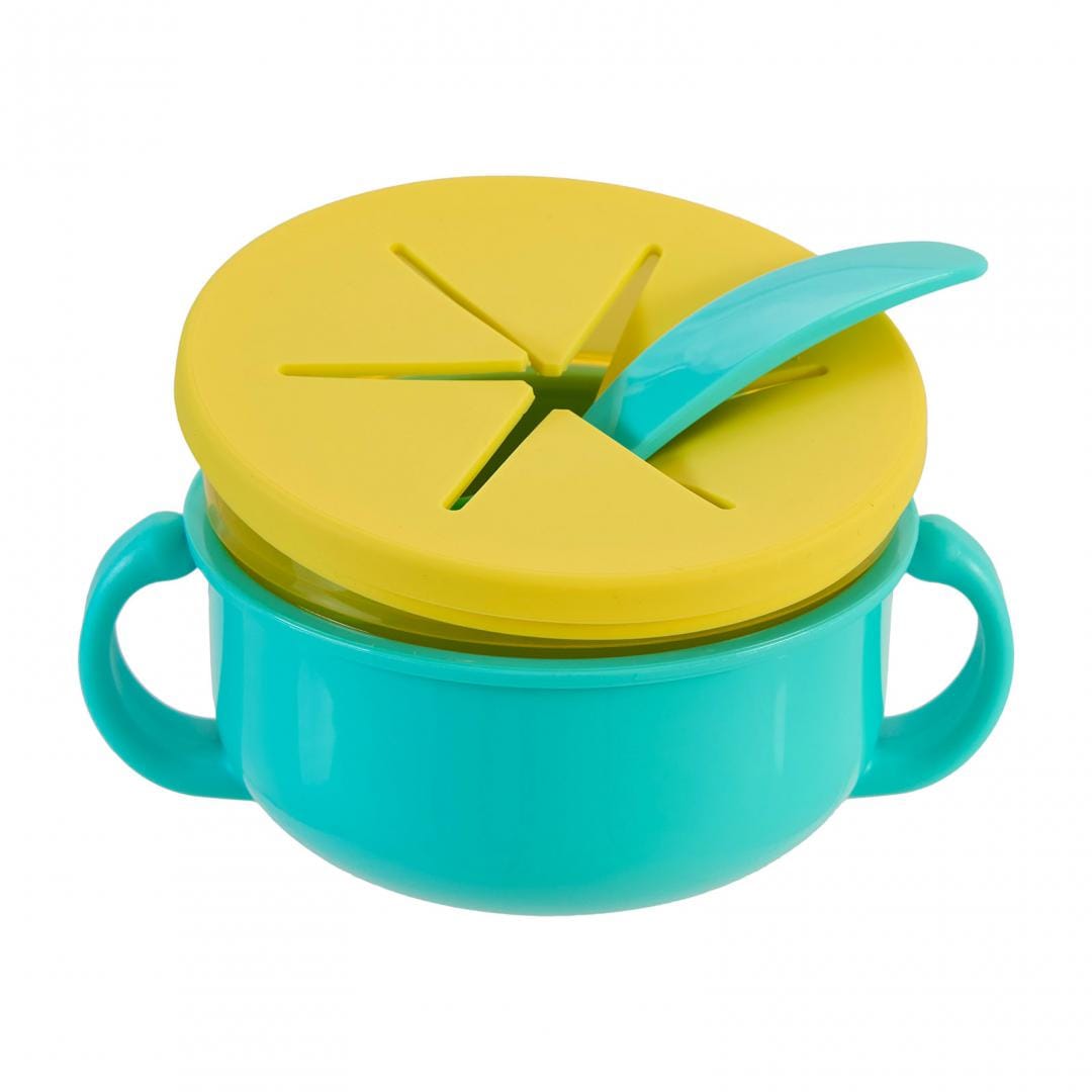 Bol 2 in 1 Snackuri și Linguriță Albastru U-Grow - imagine 11