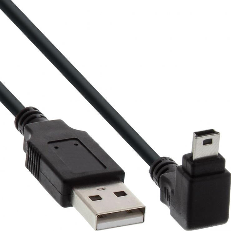 Cablu USB Mini unghi jos 2m InLine Negru