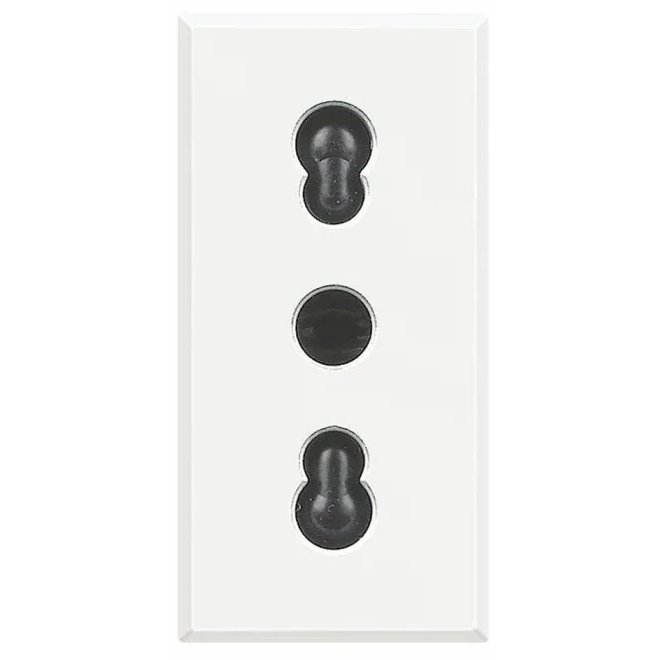 Priza 2p+T Bticino Axolute HD4180, alb, montaj încastrat