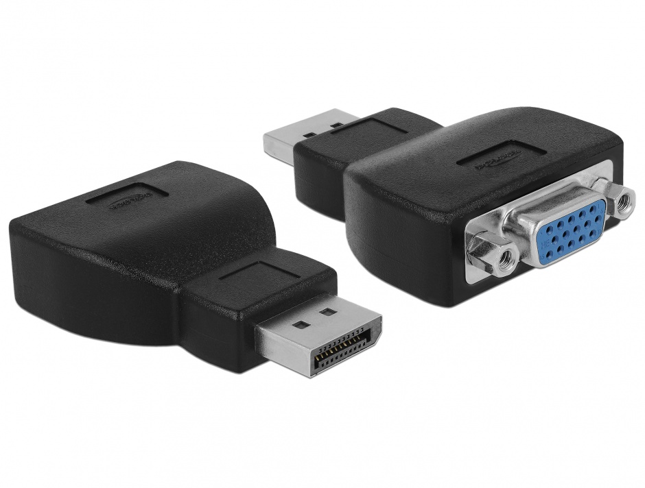 Adaptor DisplayPort la VGA Delock 65567, Negru