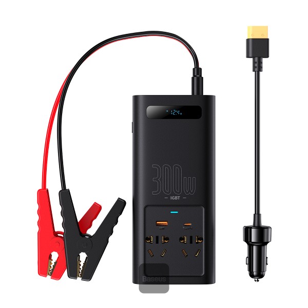 Invertor Auto Baseus 300W 220V, Negru - imagine 5