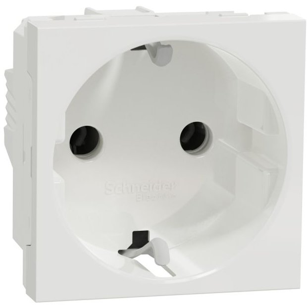 Priza Schuko Schneider Unica Alb, 2P+E