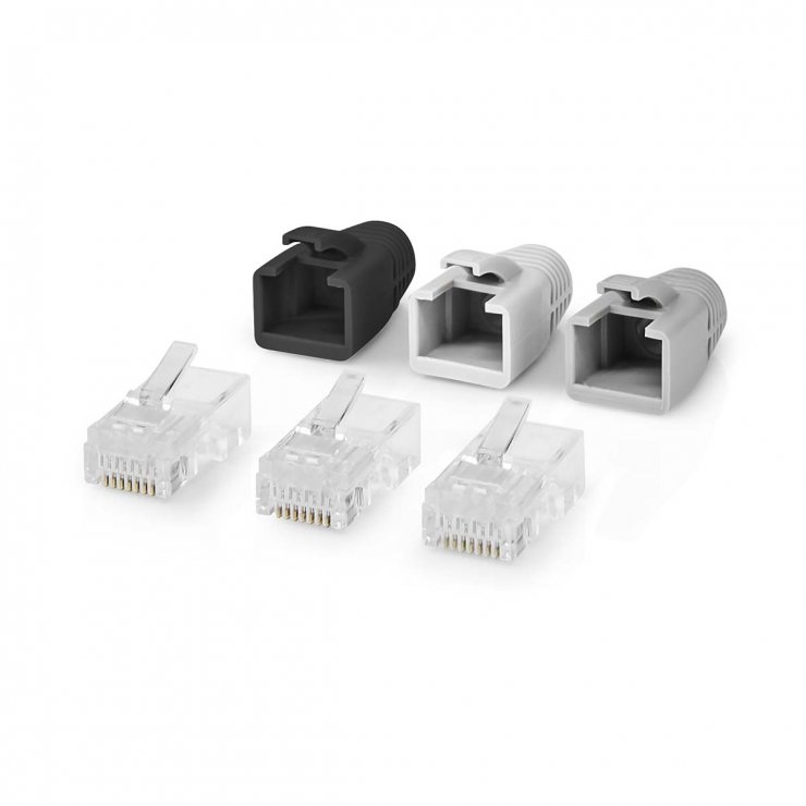 Set 10 Conectori RJ45 Pass-Through Cat 6 Nedis