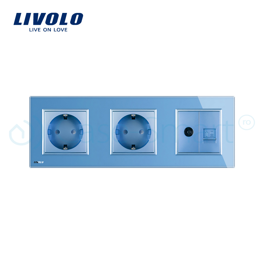 Priza Tripla Livolo Sticla: TV, Internet, 2xSchuko - imagine 15