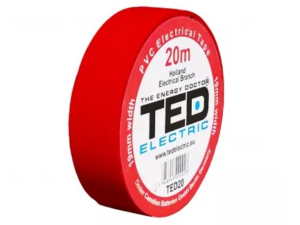Banda Izolatoare Ted Rosu | Protecție Cabluri 20m