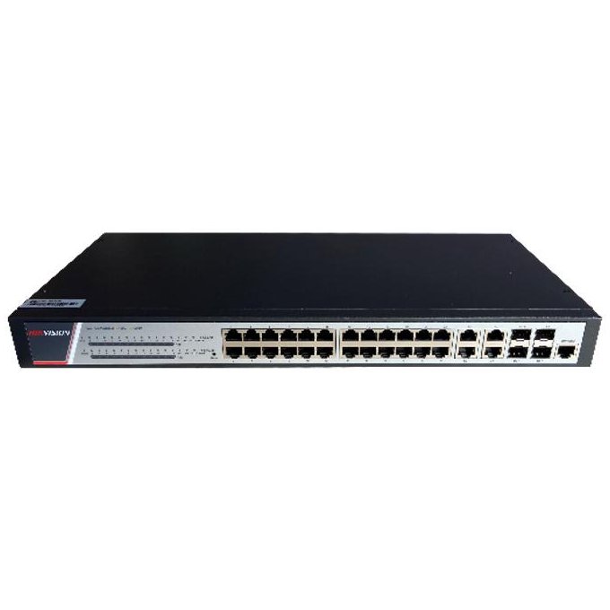 Switch Hikvision DS-3E2528P(B), 24 porturi PoE, 370W
