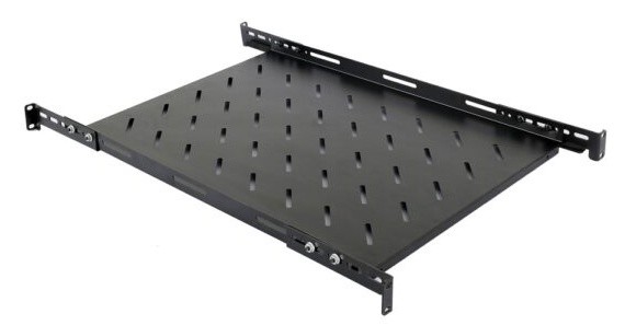 Raft pentru rack 1U 500mm, capacitate 60Kg, antistatic, standard 19 inch, otel 1.2mm, negru, Spacer SPSF-1U500E-BK-03
