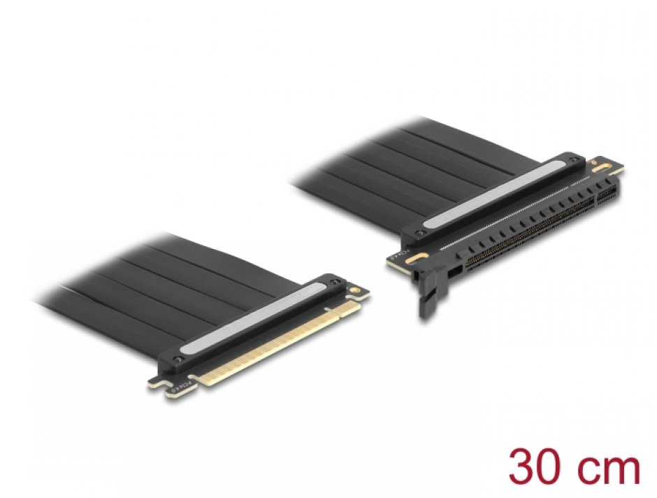 Riser Card PCIe 4.0 Delock, Cablu 30cm