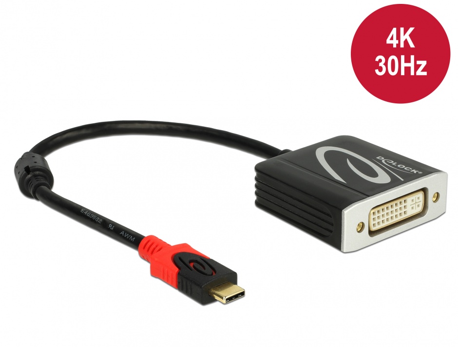 Adaptor USB-C la DVI 4K Delock 61213