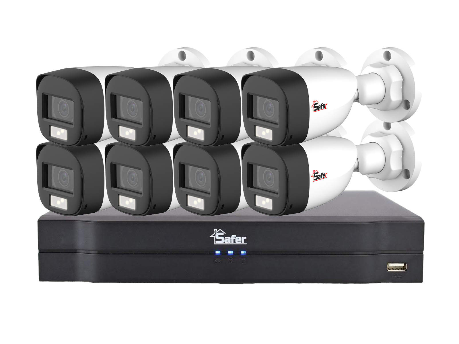 Safer Kit 8 Camere Supraveghere AI Smart IR 20m
