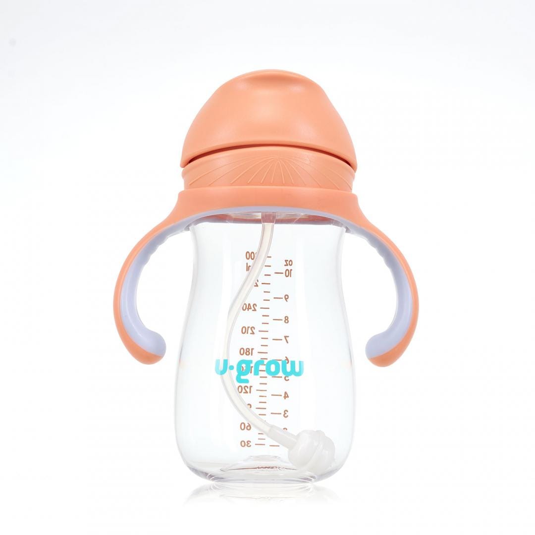 Cana cu Pai Tritan 300ml Orange U-Grow - Fără BPA - imagine 3