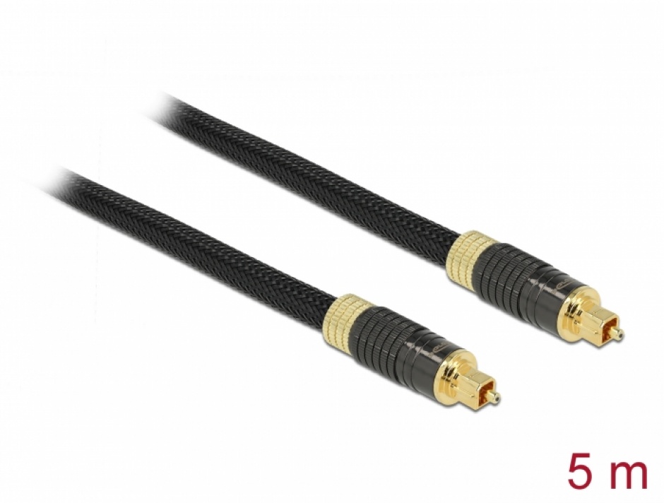 Cablu Audio Optic Toslink Delock 5m, Aur