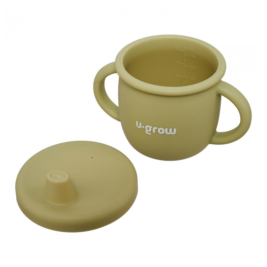 Set Diversificare Bebe Silicon U-GROW Bol Farfurie Cana Olive - imagine 6