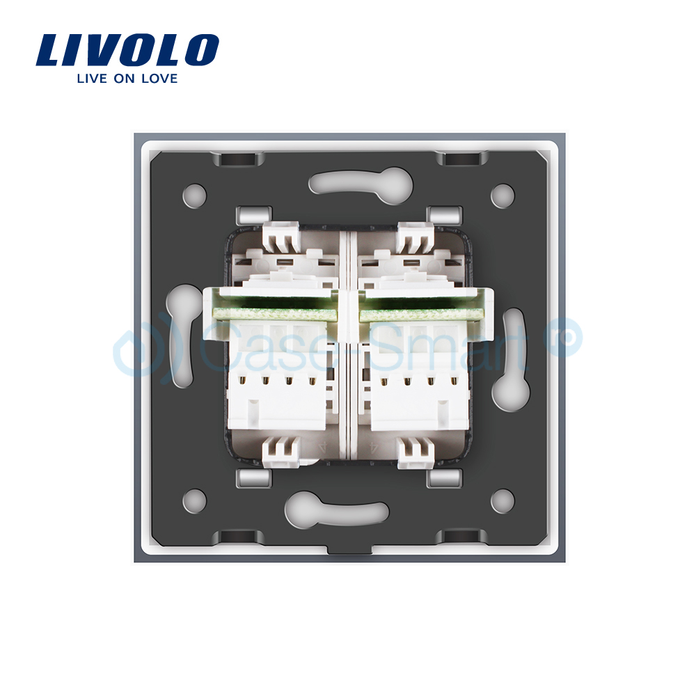 Priză Dublă Media Livolo cu Ramă Sticlă - imagine 4