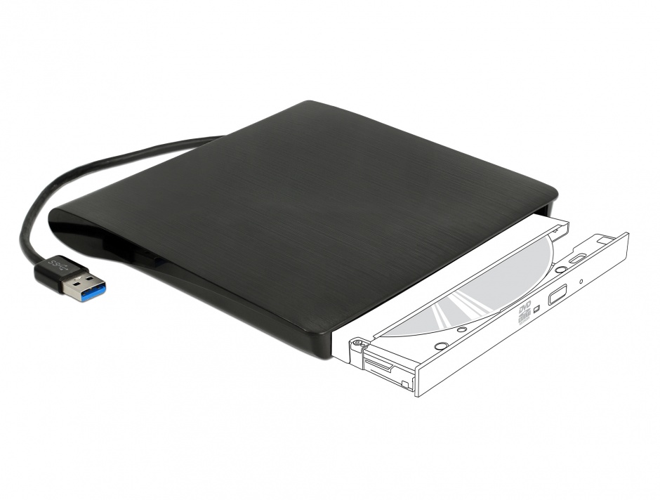 Carcasă DVD Externă USB 3.0 Delock 9.5mm