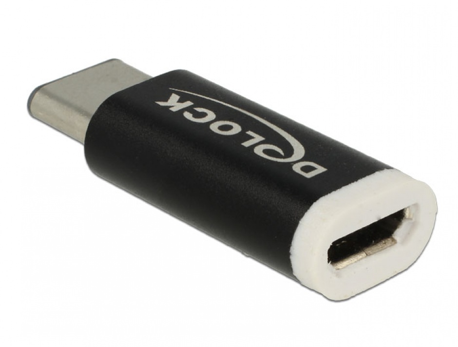 Adaptor Micro USB la USB-C Delock 2.0 Negru