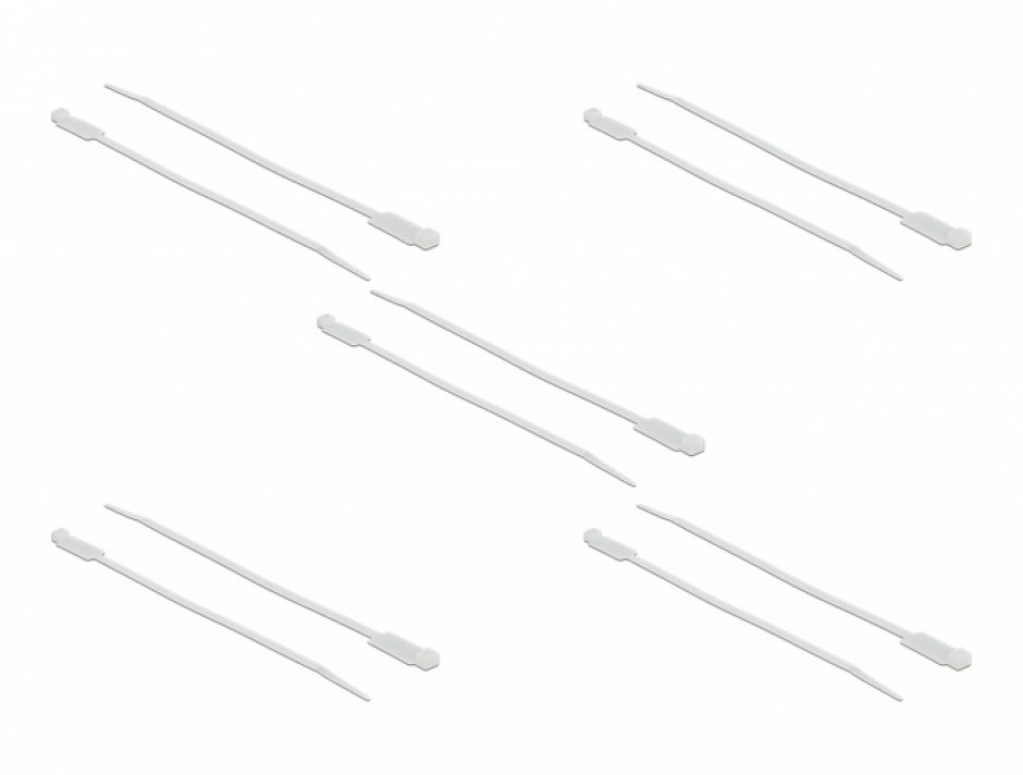 Set 10 bride Delock cu etichetă, 270mm, Alb