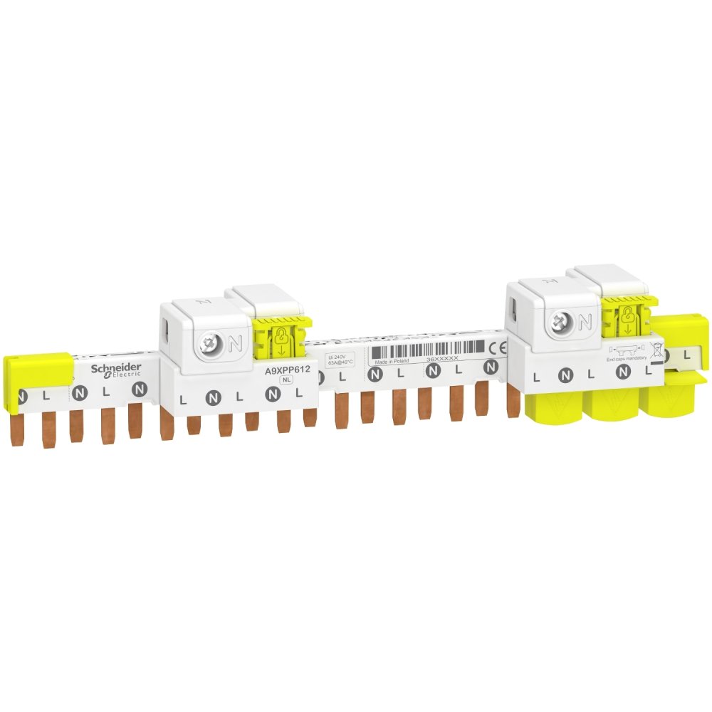 Pieptene Schneider Acti9 iC40 1P+N, 12m - imagine 1