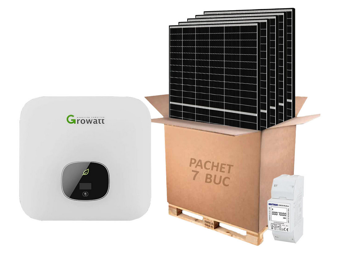 Kit Solar Growatt 3kW cu 7 Panouri Fotovoltaice
