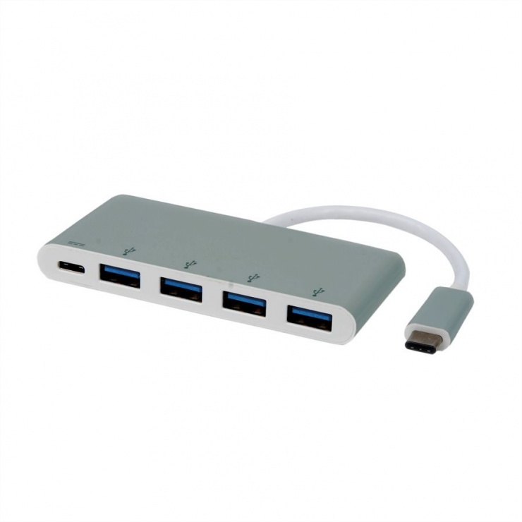 Hub USB 3.1 Roline Tip C, 4 Porturi + Alimentare