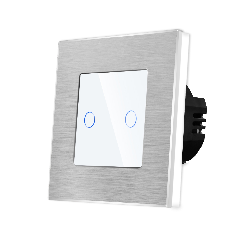 Întrerupator Touch Dublu Sticla și Aluminiu LUXION