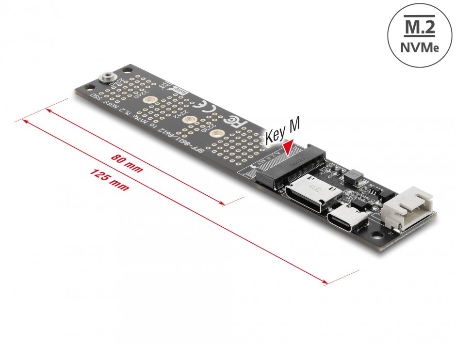 Convertor Delock 64291 OCuLink la M.2 NVMe, PCIe 4.0